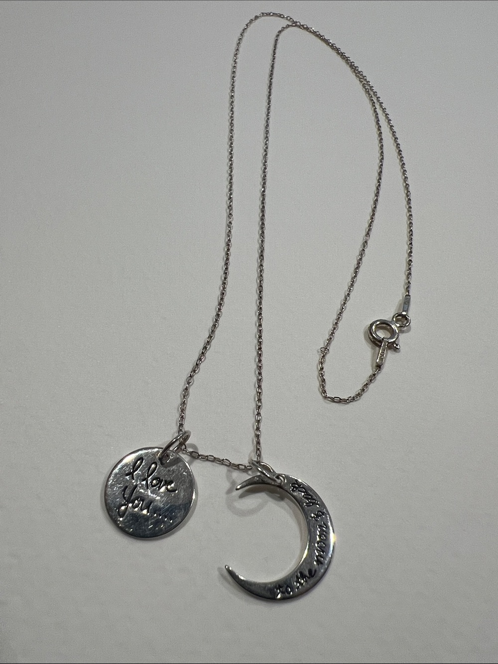 Sterling Silver ‘I love you to the moon and back’ Pendant Necklace